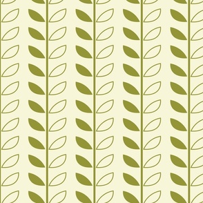 70s  stripes with geometric  leaves ( Large scale)