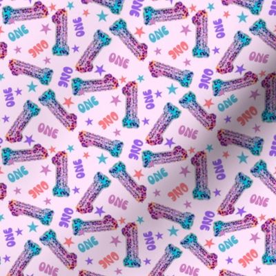 MINI 1 fabric, first birthday party fabric bright leopard foil balloon design