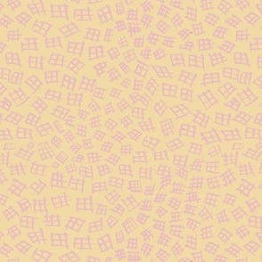 Piglet Pink & Butter Yellow Ditsy Window Abstract butter yellow