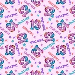 MINI 13 fabric, thirteenth birthday party fabric bright leopard foil balloon design