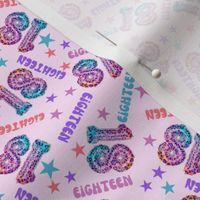 MINI 18 fabric - 18th birthday party fabric - leopard foil balloons design