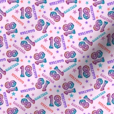 MINI 18 fabric - 18th birthday party fabric - leopard foil balloons design