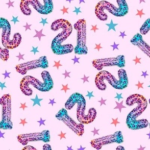 MEDIUM 21 fabric - 21st birthday, party, twenty one fabric