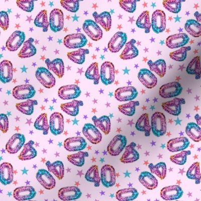 SMALL 40th party fabric - 40th birthday fabric, 40, leopard foil balloons fabric