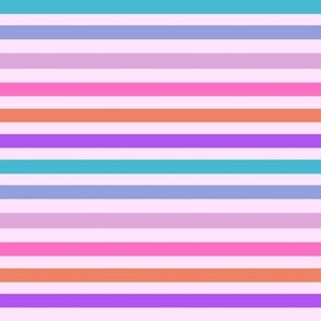 SMALL birthday stripes fabric - pink, purple, turquoise, aqua, girls bright colorful stripe