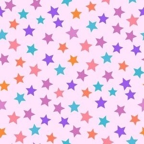 MINI birthday stars fabric - bright colorful pink purple turquoise star fabric