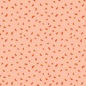 Soft Sprinkles in Red on Peach Pattern - Small