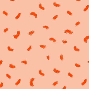 Soft Sprinkles in Red on Peach Pattern - Large