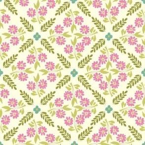 JUMBO bright pink blue floral cottage core TerriConradDesigns copy
