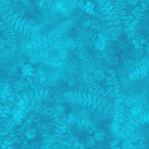 Deep Caribbean Blue Maidenhair Sunprint Texture