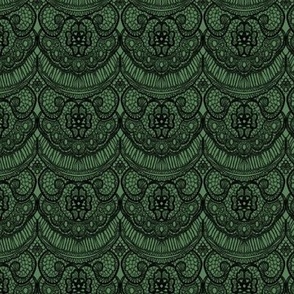 Green Lace Fabric, Wallpaper and Home Decor