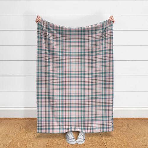 Cute Kitsch Pink Plaid Teal Accents Tween Girls & Nursery Room Walls