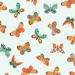 big// Butterflies flying in the sun Soft Mint