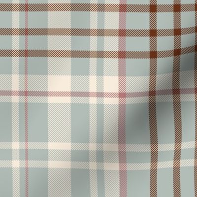 Modern Light Muted Blue Tartan Classic Plaid Grid