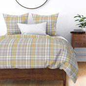 Cute Classic Plaid Yellow and Gray Check