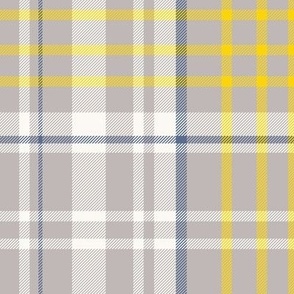 Cute Classic Plaid Yellow and Gray Check