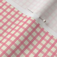 pink cream painterlly gingham small scale