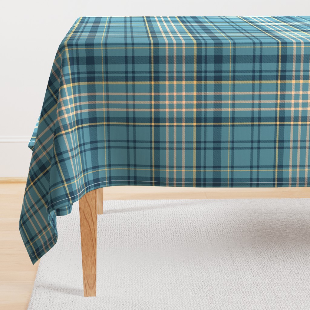 Modern Dark Blue Tartan Plaid