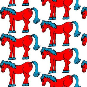 Small Red & Blue Horsie