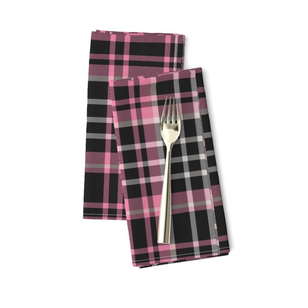 Modern Pink Tartan Plaid Pink and Black