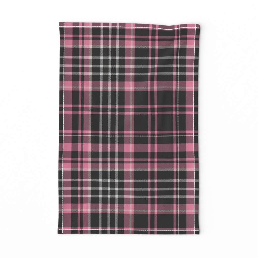 Modern Pink Tartan Plaid Pink and Black