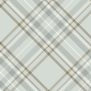 Diagonal Tartan Plaid / Gentle Sage Green Olive and Black / T007 / WGD-141 Bg color / see collections