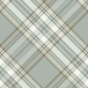 Diagonal Tartan Plaid / Gentle Sage Green Olive and Black / T007 / WGD-116 Bg color / see collections