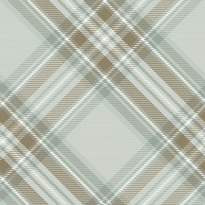 Diagonal Tartan Plaid / Gentle Sage Green and Olive / T006 / see collections