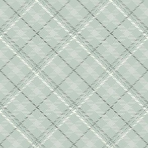 Diagonal Tartan Plaid / Gentle Sage Green / Mint Green / T001 / see collections