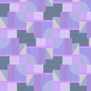 Modern Patchwork Purple and Blue