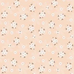 Micro Mini Scale // Daisy Ditsy Floral with Butterflies on Apricot
