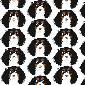 Cavalier King Charles Spaniel Black, Brown and White Looking Left