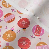 SMALL groovy christmas ornaments - pink christmas, cute, holiday stars 