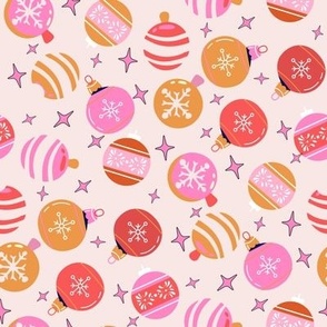 MEDIUM groovy christmas ornaments - pink christmas, cute, holiday stars 
