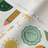 MEDIUM positivity fabric for kids - i am good, boho, sun, brave, confident, unique