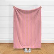 Candy stripe in hot pink and red orange on cream for wallpaper and home decor