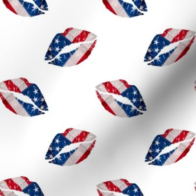 4th of July Patriotic Lips Flag 2"