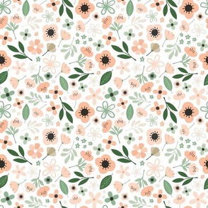 Small | Scattered Floral on White