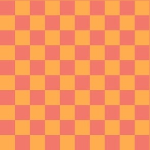 Pink and Orange Checker Pattern