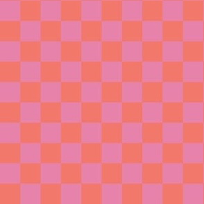 Coral and Pink Checker Pattern