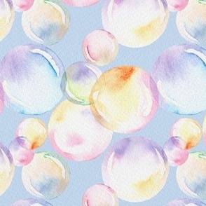 Watercolor Bubbles -  blue
