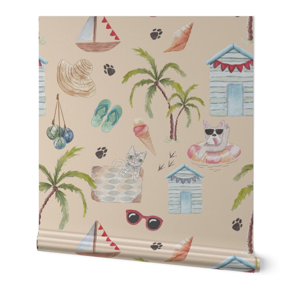 pets on vacation repeat pattern