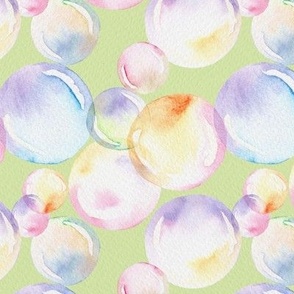 Watercolor Bubbles - green 
