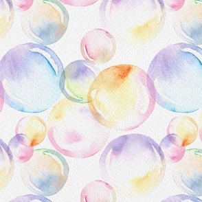 Watercolor bubbles -  white 