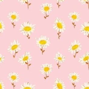 Dainty Sunflowers-Pink 4x4