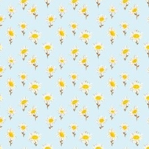 Dainty Sunflowers-Teal 2x2