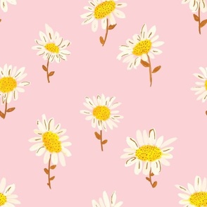 Dainty Sunflowers-Pink 12x12