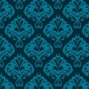 Cozy vintage. Art nouveau blue pattern