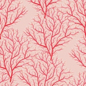 geometric coral on beige - small