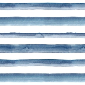 12" Watercolor stripes in blue - horizontal